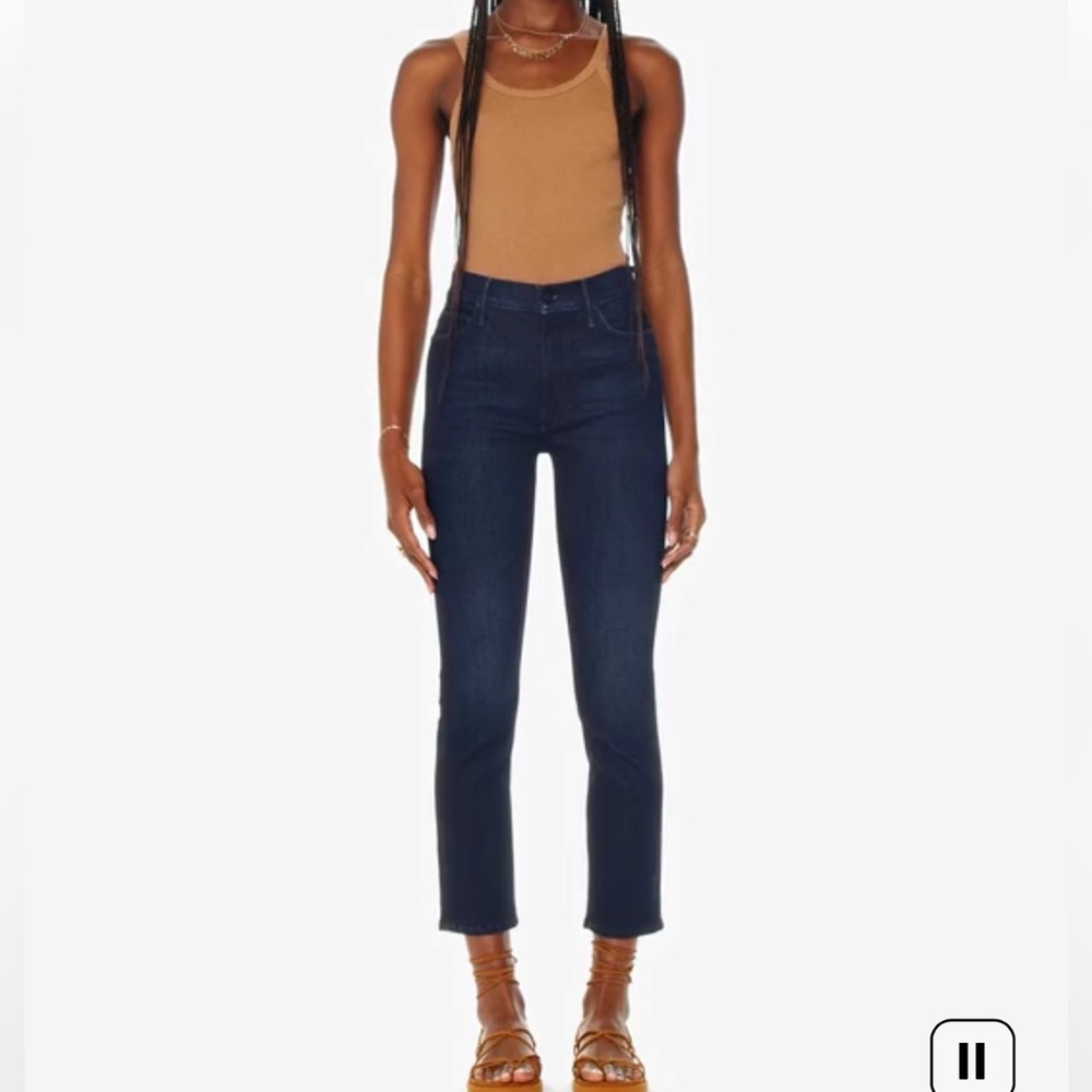 Mother Denim Mid Rise Dazzler Ankle